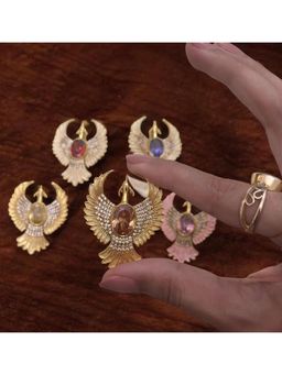 AMAARA JEWELS - Aurora Wing Real Orange Citrine Hair Brooche