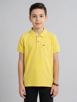 Monte Carlo - Boys Regular Fit Half Sleeve Yellow Polo T-Shirt
