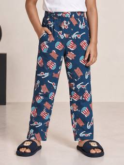 KiddoPanti - Cotton Knit Movie Night All Over Printed Cotton Pajama