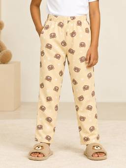 KiddoPanti - Cotton Knit Teddy Bear All Over Printed Cotton Pajama