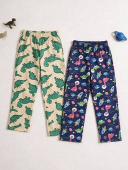 KiddoPanti - Cotton Knit All Over Printed Pajama (Pack Of 2)