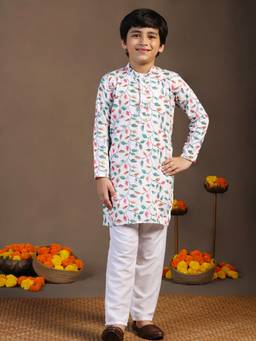 FASHION DREAM - Multicolour Cotton Blend Printed Kurta Pant