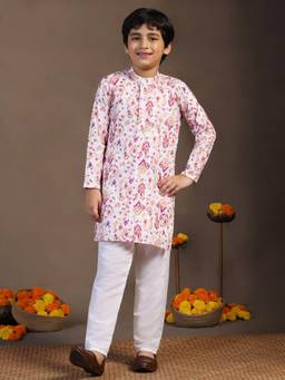 FASHION DREAM - Purple Cotton Blend Printed Kurta Pant