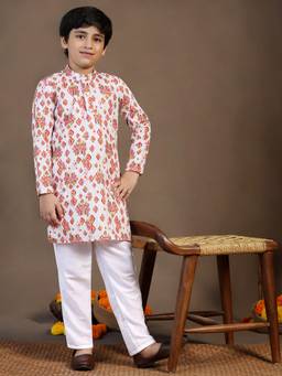 FASHION DREAM - Maroon Cotton Blend Printed Kurta Pant