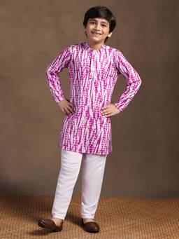 FASHION DREAM - Purple Cotton Blend Printed Kurta Pant