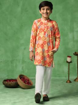 FASHION DREAM - Multicolour Cotton Blend Geometric Printed Kurta And Pant