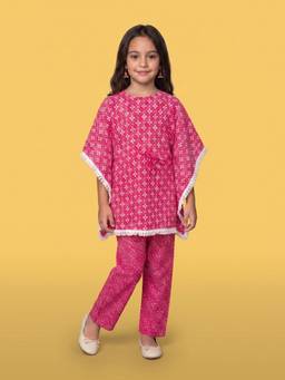 Nautinati - Regular Fit Block Printed Kaftan And Pant