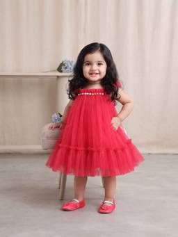 Blabber - Wear Frock And Booties - Cherry (Pack Of 2)