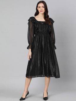 Oxolloxo - Party Ropper Lurex Print With Lining Glitzing Women Dress