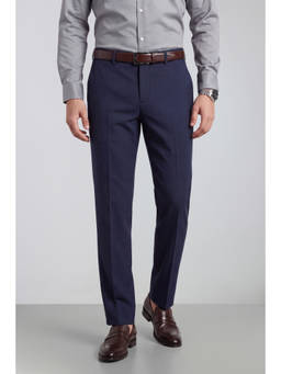 Peter England - Men Navy Solid Slim Fit Trouser