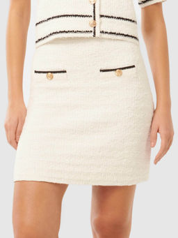 Forever New - Off White Knitted Textured Mini Skirt