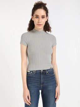 Calvin Klein - Slim Fit Viscose Mock Neck Top