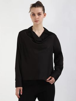 Calvin Klein - Regular Fit Polyester Spread Collar Top