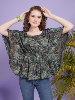 BOHOLYFE - Green Mirage Kaftan Top