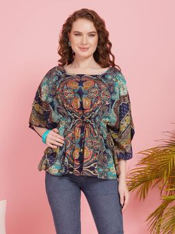 BOHOLYFE - Navy Nomad Kaftan Top