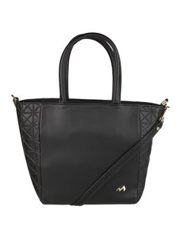 Metro - Black Printed Leather Tote Bag
