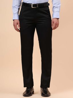 Cantabil - Men Black Solid Formal Regular Fit Trouser