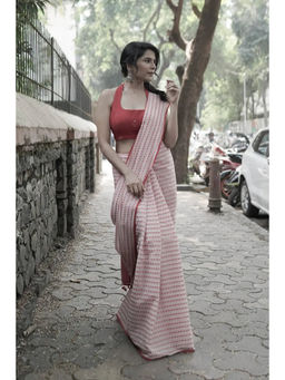 Sutra Art of Clothing - Mohak Red Jamdani Woven Stitched Blouse