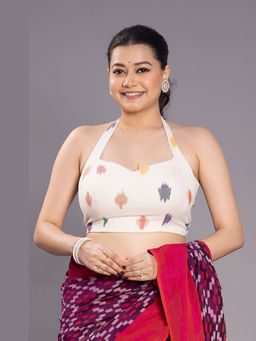 Sutra Art of Clothing - Off White Naksha Ikkat Blouse