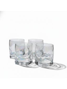 Car-O-Bar - Tipsy Whiskey Glass Fluid Design 240Ml Heavy Base Glass (Pack of 4)