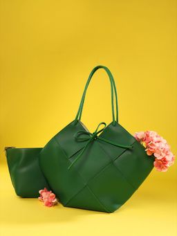 Haute Sauce - Women Textured Green Handbag