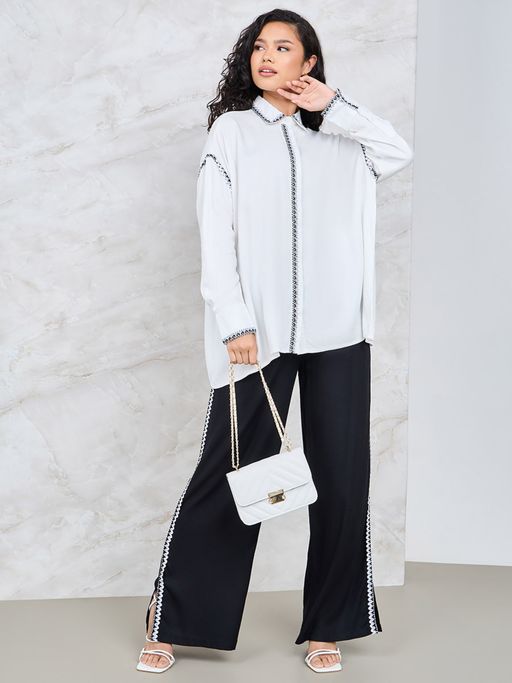 Black off shoulder co-ord set main image 1