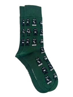 Mint & Oak - Men Robot Crew Green Socks
