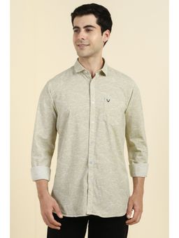 Allen Solly - Men Beige Print Full Sleeves Shirt