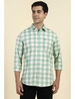 Allen Solly - Men Green Checks Full Sleeves Shirt