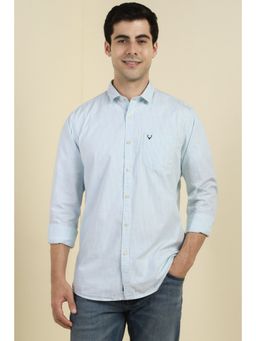 Allen Solly - Men Light Blue Stripes Full Sleeves Shirt