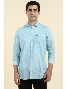 Allen Solly - Men Light Blue Print Full Sleeves Shirt