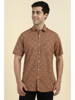 Allen Solly - Men Brown Print Half Sleeves Shirt