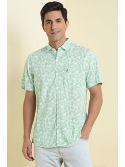 Allen Solly - Men Green Print Half Sleeves Shirt