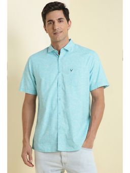 Allen Solly - Men Sky Blue Print Half Sleeves Shirt