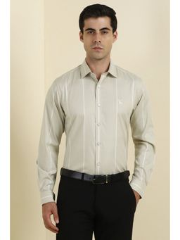 Allen Solly - Men Beige Stripes Full Sleeves Shirt