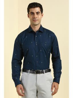Allen Solly - Men Navy Blue Print Full Sleeves Shirt