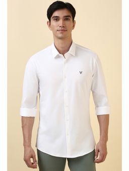 Allen Solly - Men White Solid Full Sleeves Shirt