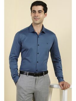 Allen Solly - Men Blue Solid Full Sleeves Shirt