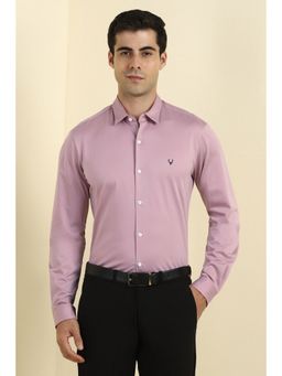 Allen Solly - Men Onion Pink Solid Full Sleeves Shirt