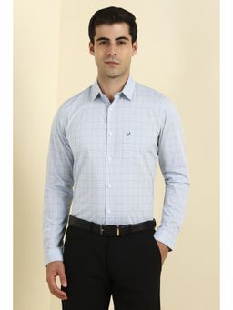 Allen Solly - Men Light Blue Checks Full Sleeves Shirt