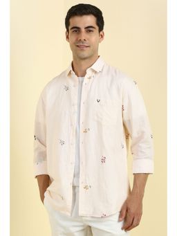 Allen Solly - Men Cream Floral Print Full Sleeves Shirt