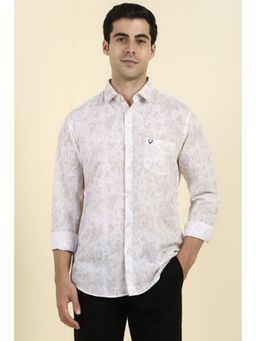 Allen Solly - Men White Print Full Sleeves Shirt