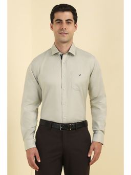 Allen Solly - Men Beige Solid Full Sleeves Shirt