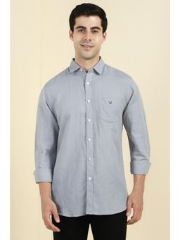 Allen Solly - Men Grey Solid Full Sleeves Shirt