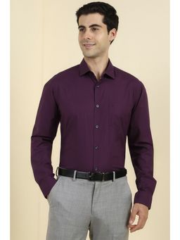 Allen Solly - Men Purple Solid Full Sleeves Shirt