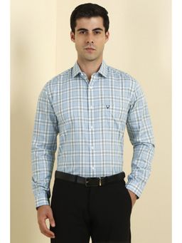 Allen Solly - Men Light Blue Checks Full Sleeves Shirt