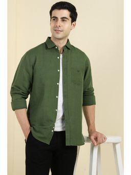 Allen Solly - Men Olive Solid Full Sleeves Shirt