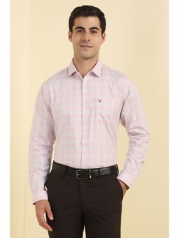 Allen Solly - Men Pink Checks Full Sleeves Shirt