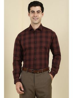 Allen Solly - Men Brown Checks Full Sleeves Shirt
