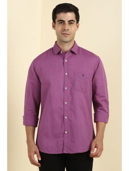 Allen Solly - Men Purple Solid Full Sleeves Shirt